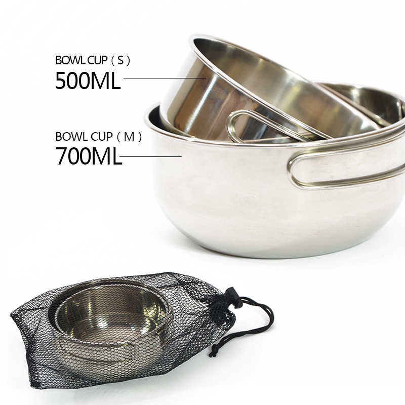 Bộ Tô Đa Năng Bằng Thép Không Gỉ 304 Thiết Kế Nhỏ Gọn Tiện Dụng Mang Theo Du Lịch Cắm Trại