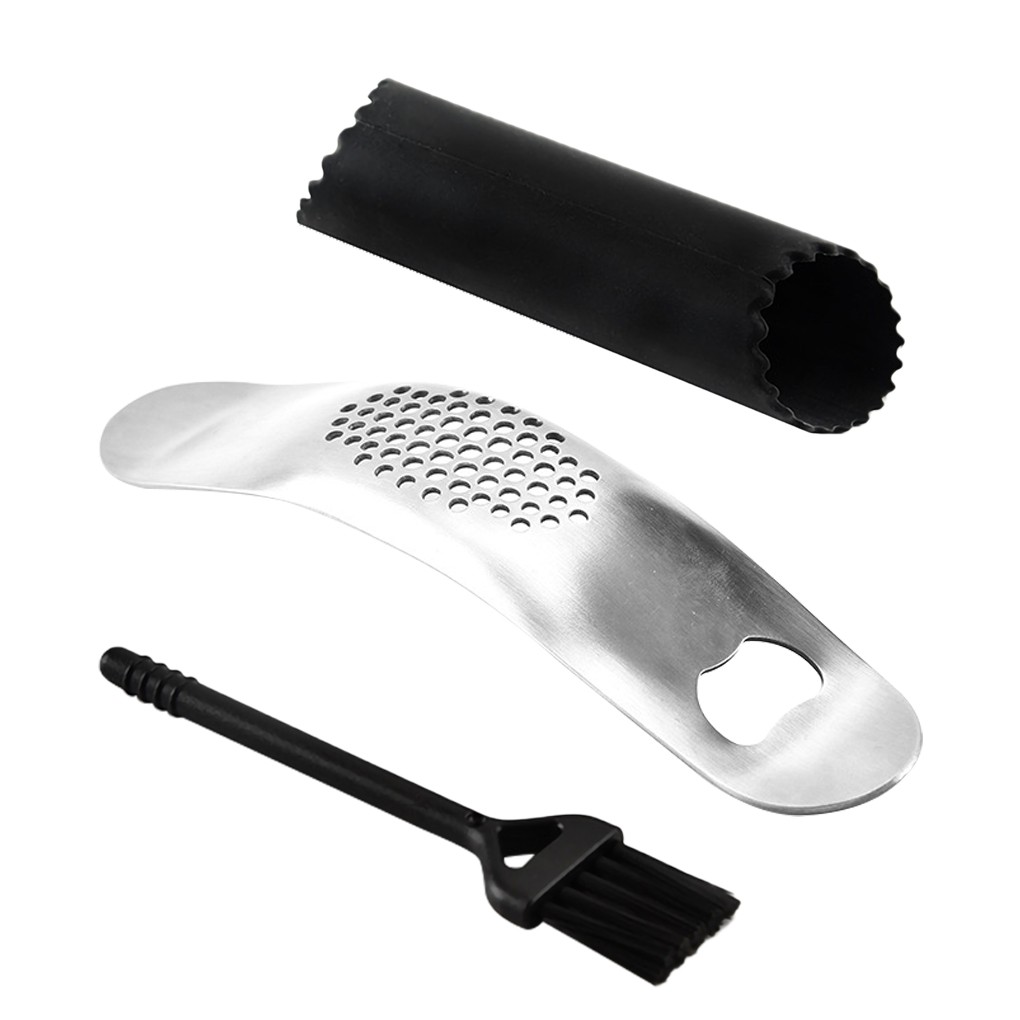 Set 3 Dụng Cụ Nghiền Tỏi Bằng Thép Không Gỉ Tiện Lợi