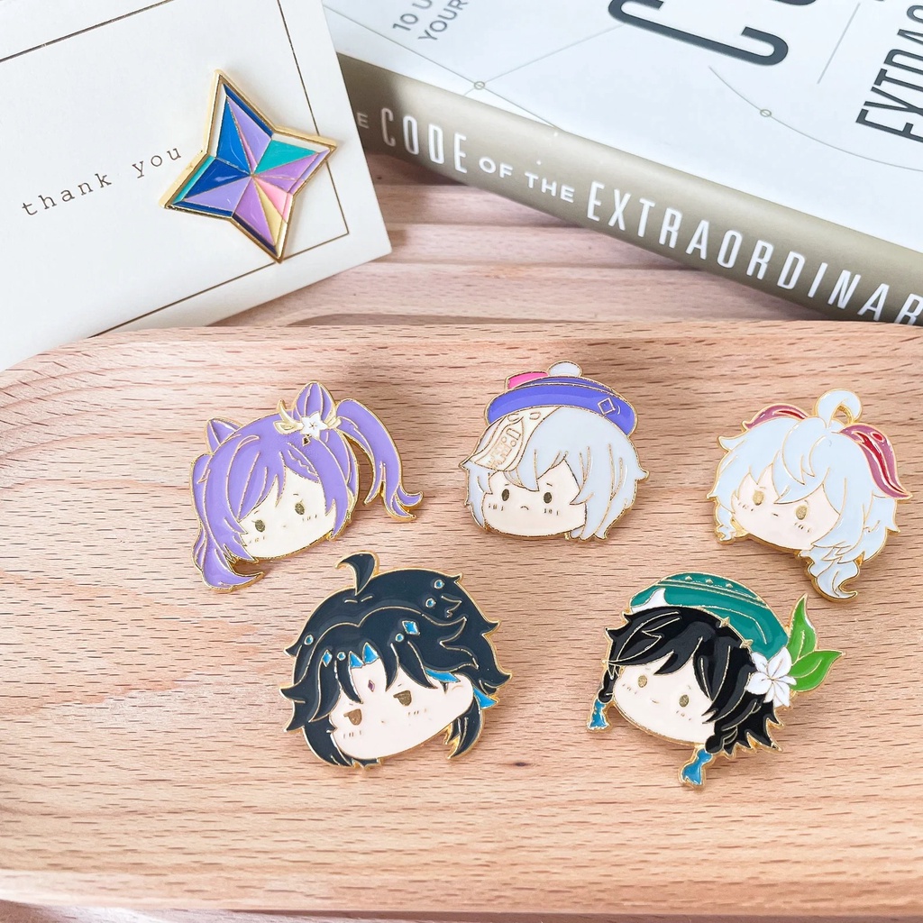 Pin cài áo Genshin Impact chibi Klee Paimon Venti Keqing Childe - GC455