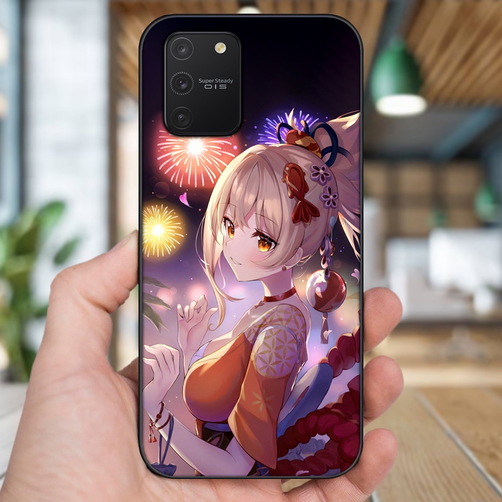 Ốp lưng Samsung S10 Lite viền đen in hình Yoimiya Genshin Impact