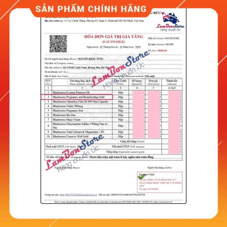 Vitamin tổng hợp bầu Blackmore pregnancy breast feeding gold 180 viên Úc mẫu mới shopnguyenanh88