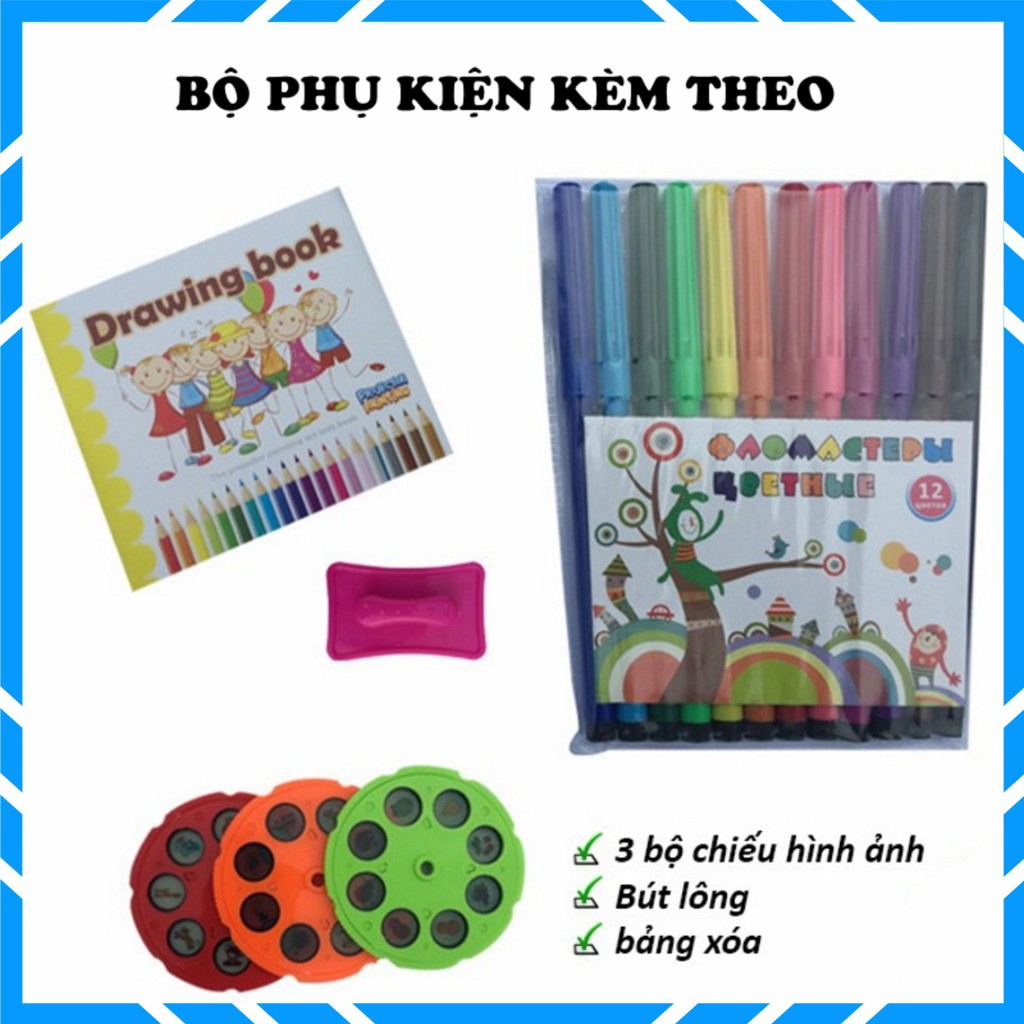 Bàn vẽ thông minh ⚡SALE⚡ có máy chiếu hình ảnh tập tô cho bé – Bàn tập tô cho trẻ, đồ chơi phát triển trí tuệ - DC031