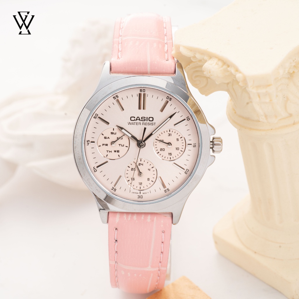 Đồng Hồ Quartz Nữ Casio WATCHSTORE LTP-V300L-4AUDF Thiết Kế Kính Khoáng 33mm, Dây Đeo Da Và Vỏ Thép Không Gỉ