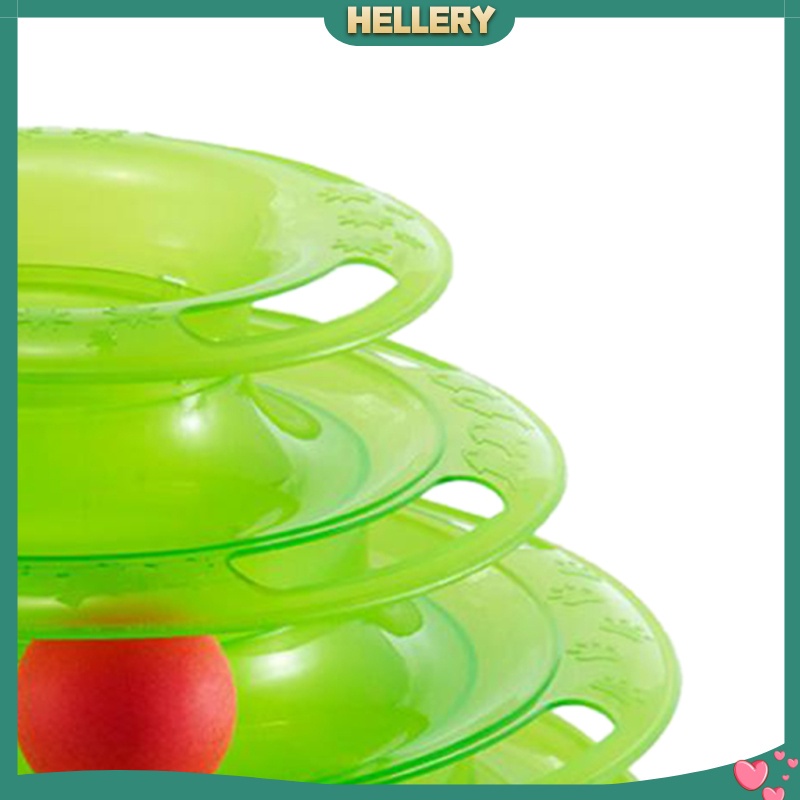 [HelleryVN] Khay Bóng Đồ Chơi Ba Tầng Màu Xanh Lá Cây Thông Minh Cho Mèo Cưng