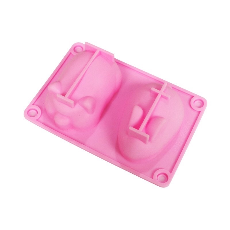 Khuôn silicon 3D hình thỏ và heo làm bánh, thạch, pudding dễ thương