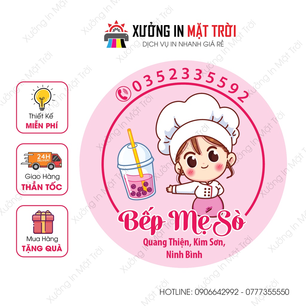 In tem dán, sticker khổ a3, thiết kế theo yêu cầu!