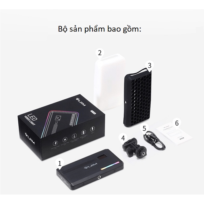 Đèn led video Ulanzi VIJIM VL196 RGB dùng cho chụp model, sản phẩm , quay phim, vlog, đèn background, hiệu ứng,...