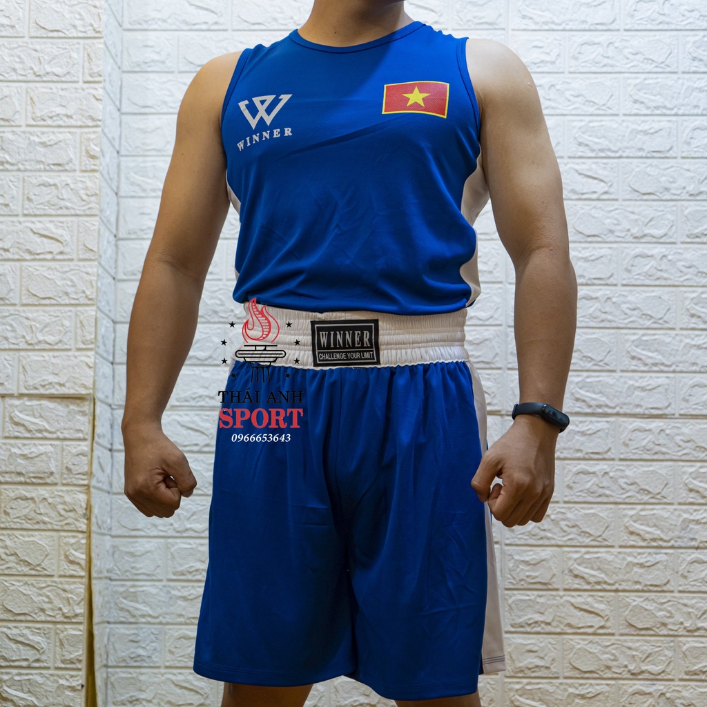 Bộ Quần Áo Boxing Tập Phong Trào Vải Thun Mè Hiệu Winner