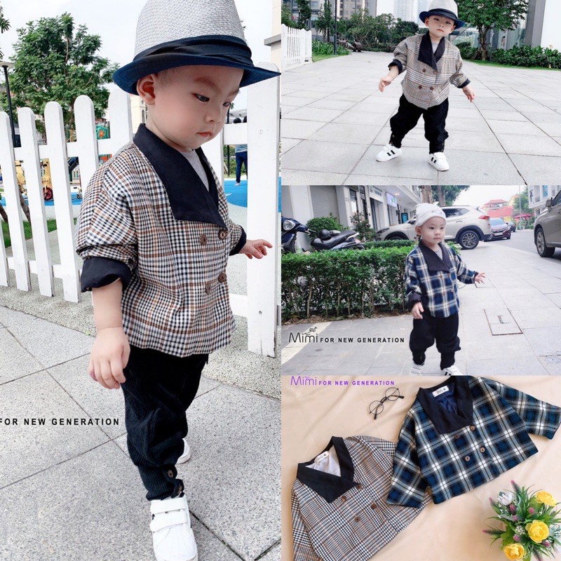 Áo vest kẻ 2 màu cực kì lịch lãm dành cho bé trai thêm soái ca - Sukids Store chuyên quần áo trẻ em cao cấp