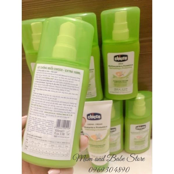 (Có sẵn)Bình xịt chống muỗi Chicco Extra 100ml (phiên bản mới)