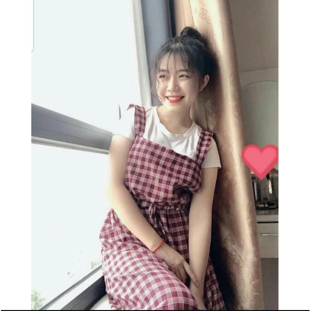 Váy yếm kẻ caro 2 dây có dây buộc eo / Váy yếm caro babydoll bánh bèo tiểu thư siêu xinh | BigBuy360 - bigbuy360.vn