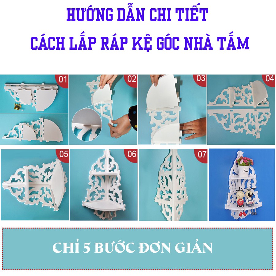 [CHỐNG THẤM NƯỚC] Kệ góc nhà tắm 2 tầng siêu đẹp, có tính kháng nước, dễ lau chùi, màu trắng sang trọng - Ico Home