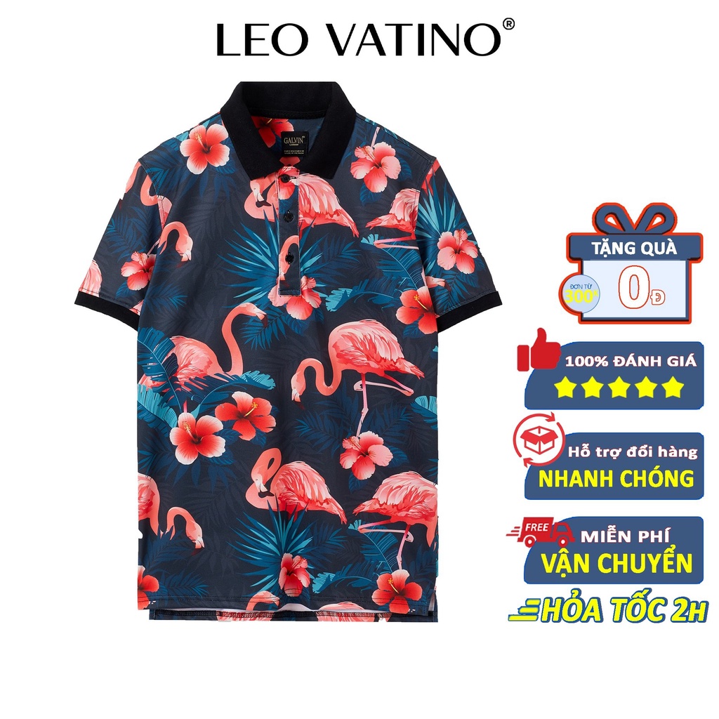 Áo thun Polo Galvin họa tiết mùa hè 2021 chất cotton co giãn nhẹ PLGV50-3 - Leo vatino
