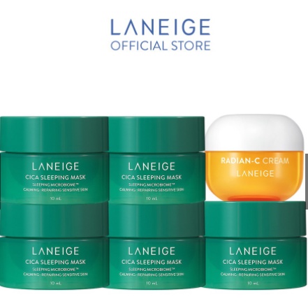 LANEIGE Bộ quà tặng nâng niu giấc ngủ Cica Sleeping Mask và mờ đốm nâu Radian C Laneige