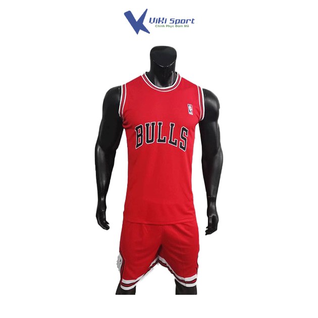 Set Quần Áo Bóng Rổ Bull Đỏ Thoáng Mát - ViKi Sport