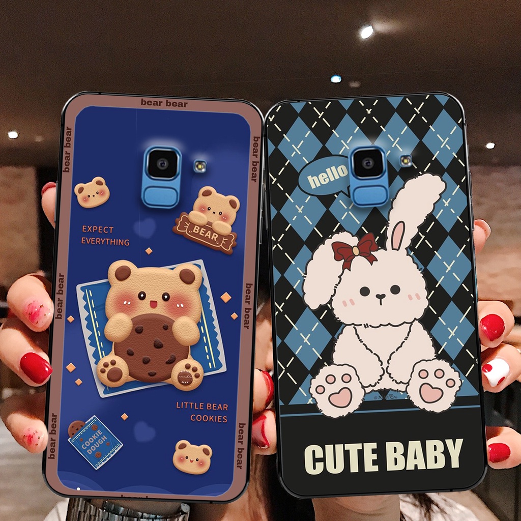 Ốp lưng Samsung J6 2018 / J6 Plus / J6+ in hình cute, chú gấu thể thao tinh nghịch cực đáng yêu