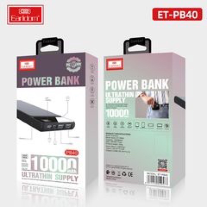 Sạc dự phòng dung lượng 10.000mah chính hãng Earldom mã ET-PB40