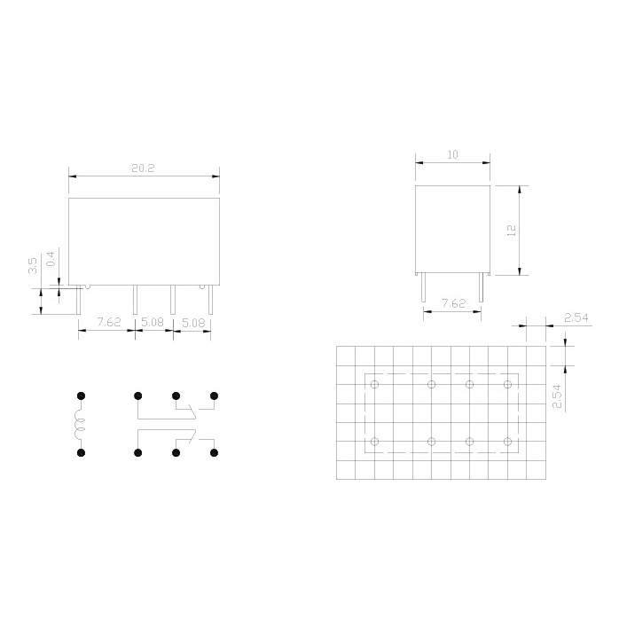 HK19F 12V SHG 3A  8 chân , Relay Huike