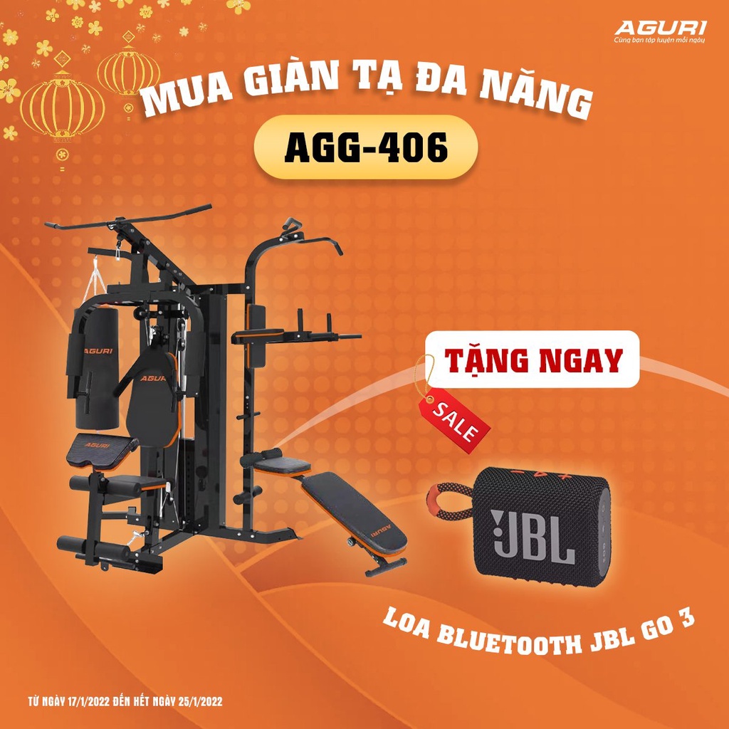 Giàn tạ đa năng AGURI AGG-406 đa dạng bài tập gym chuyên nghiệp tại nhà