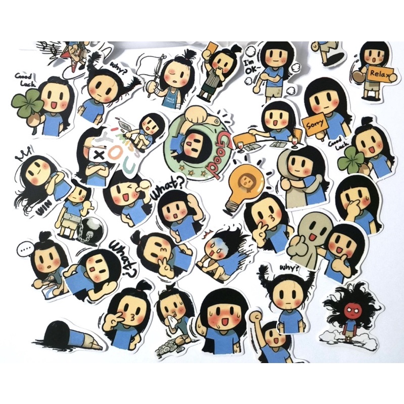 Sticker Smile Brush 30-60 cái ép lụa / Hình dán Smile Brush cartoon