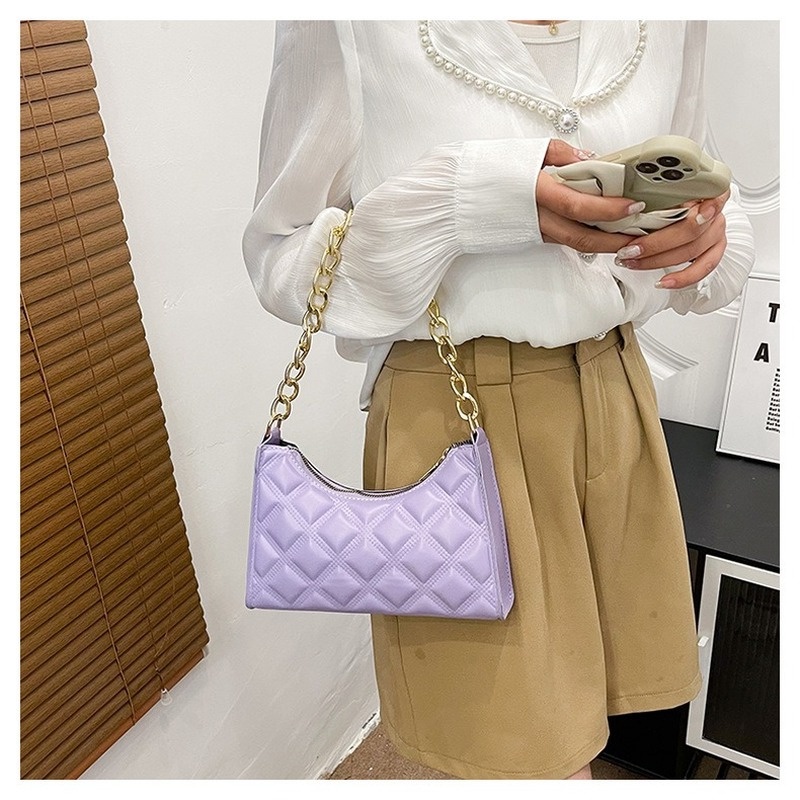 Túi Xách Đeo Vai Màu Trơn Vân Kim Cương Kiểu retro NB00256