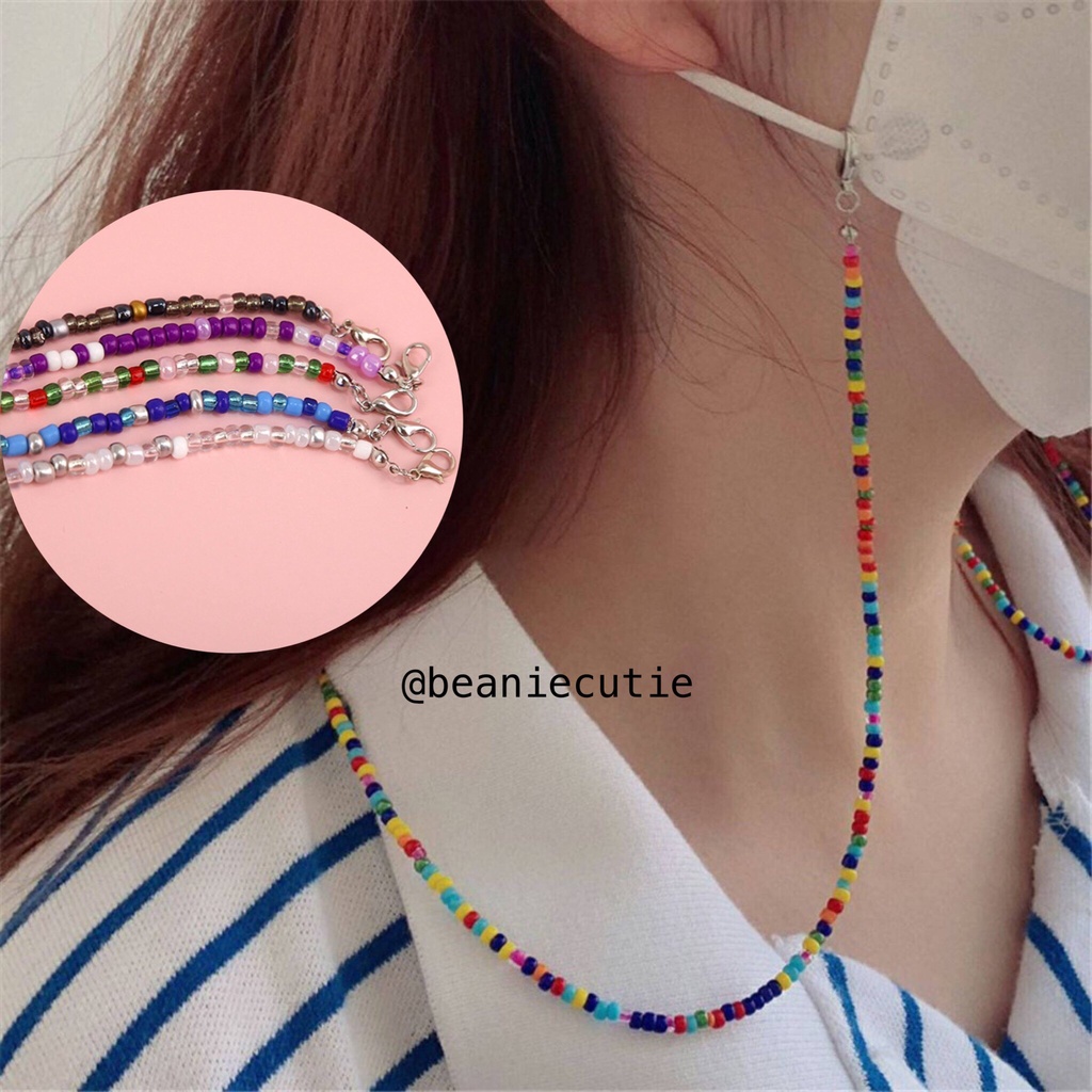Dây đeo khẩu trang chuỗi hạt cườm phong cách thời trang độc đáo