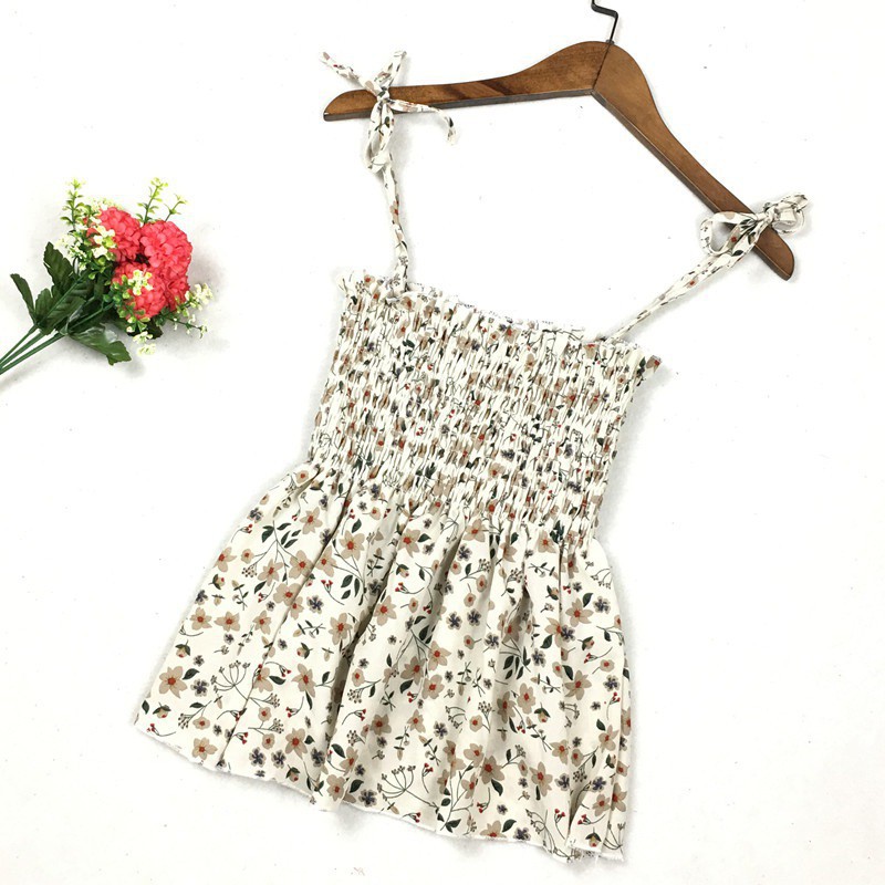 Áo nữ không tay họa tiết hoa lá thời trang quyến rũ | BigBuy360 - bigbuy360.vn