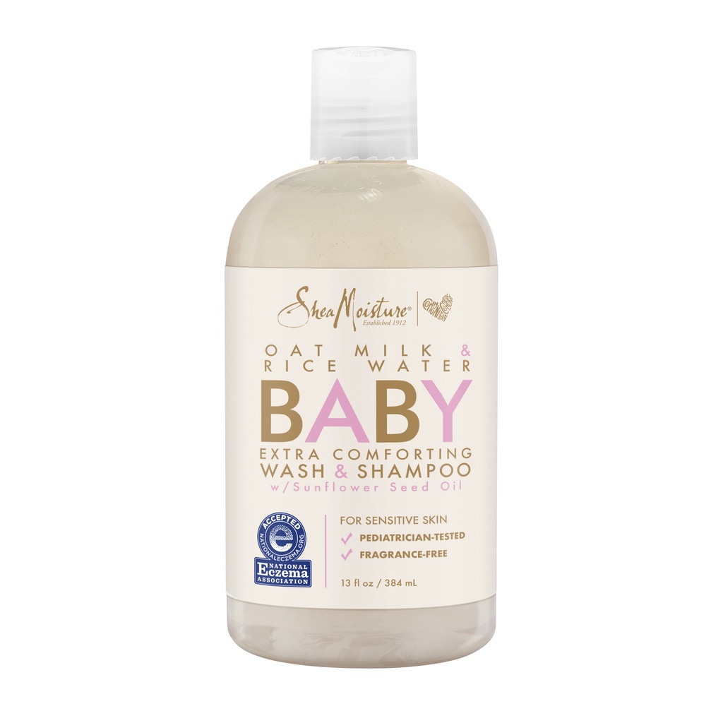 Bill US - Dầu gội &amp; tắm 2in1 cho da bé Shea Moisture Unscented Baby Wash &amp; Shampoo with Oat Milk &amp; Rice Water 38