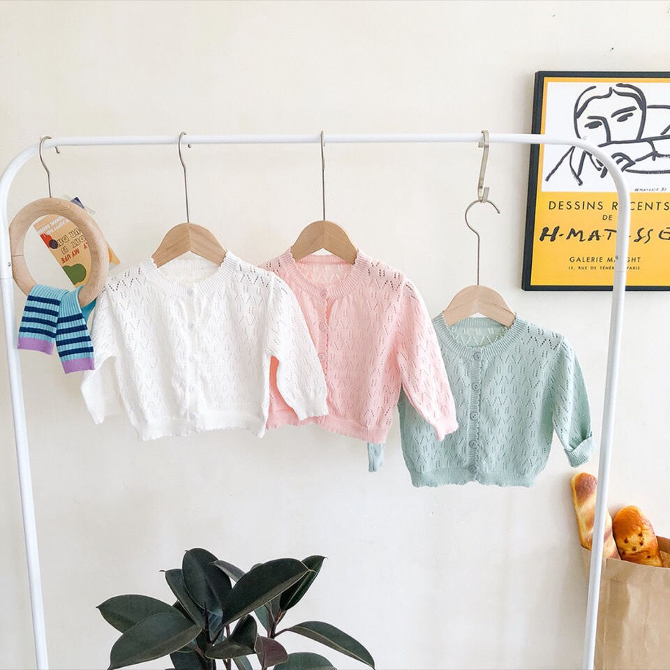 Áo Khoác Cardigan Vải Len Mỏng Thời Trang Xuân Thu Xinh Xắn Cho Bé Zx27