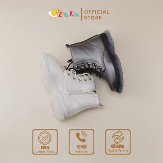 Boot Cao Cổ Ánh Kim Cho Bé Gái, Giày Bốt Da Cá Tính, Giày Boot Da Thời Trang Cho Bé 1- 8 Tuổi Zonekids - A82