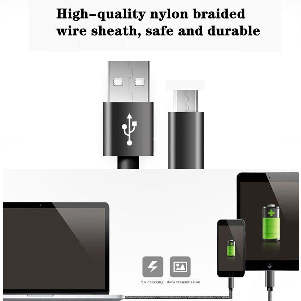 Cáp Sạc Nhanh Truyền Dữ Liệu Dây Nilon Cổng USB Cho Điện Thoại