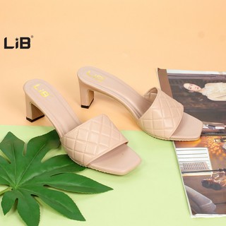 LiB - Guốc Cao Gót Nữ Trẻ Trung 5cm Chân Chỉ May Ô S523
