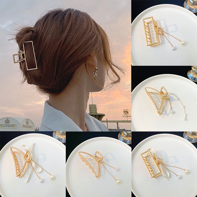 Kẹp tóc kim loại thanh lịch nhiều kiểu dáng thời trang phong cách Hàn Quốc