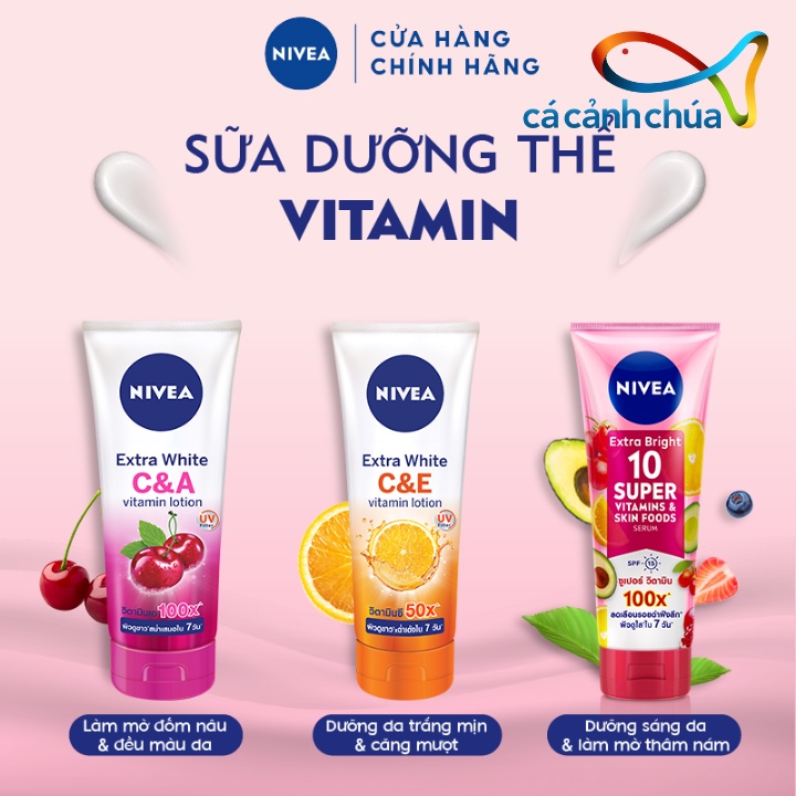 Serum Dưỡng Thể Sáng Da & Làm Mờ Vết Thâm Hiệu Quả Trong 7 Ngày Nivea 10 Super Vitamins & Skin Food