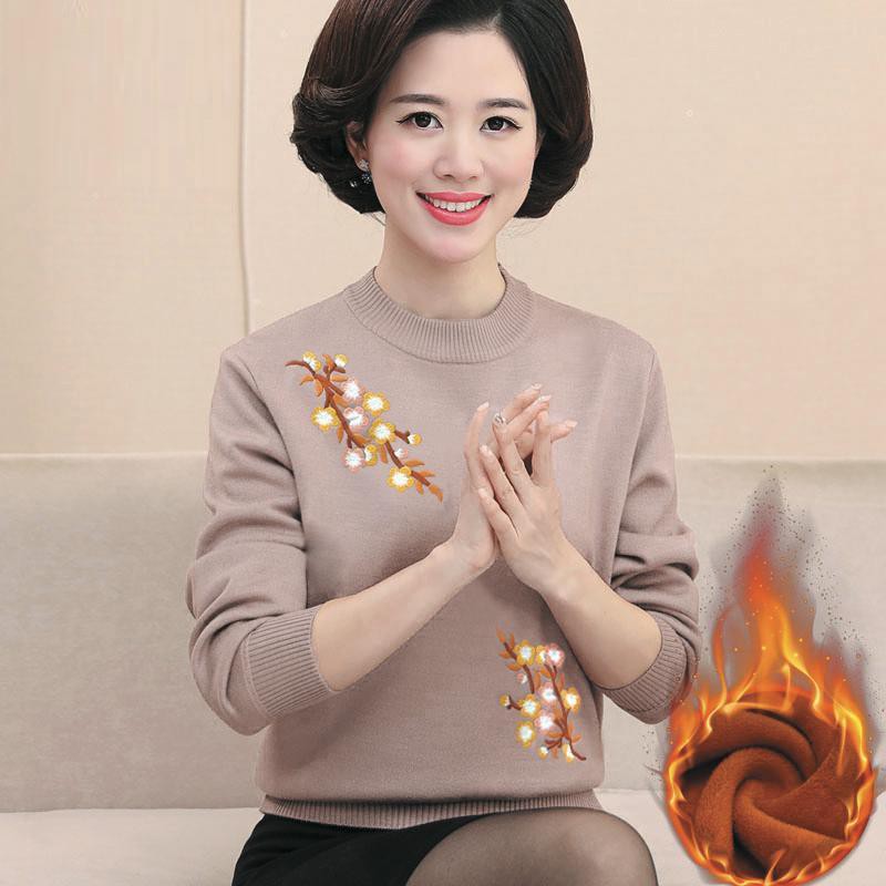 Áo Sweater Dệt Kim Plus Size Lớn Cho Phụ Nữ Trung Niên Và Trung Niên