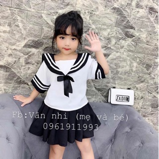 Set váy thủy thủ cho bé gái