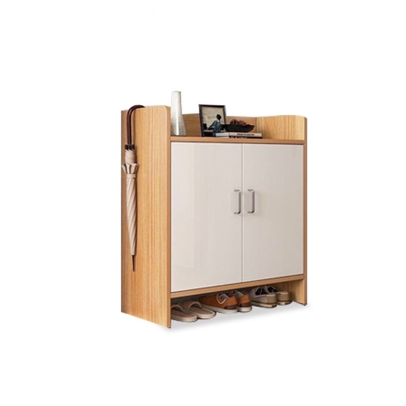 Tủ Giày Gỗ Thông Minh 2 Cánh Gỗ MDF Cao Cấp Phủ Melamin Chống Mối Mọt Để Giày Dép Gọn Gàng