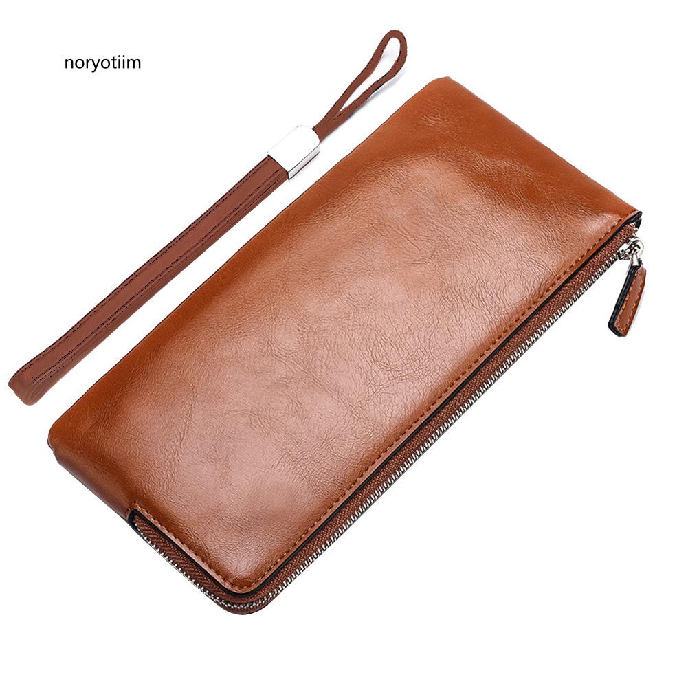 Ví da dài màu trơn phong cách thời trang cho nam