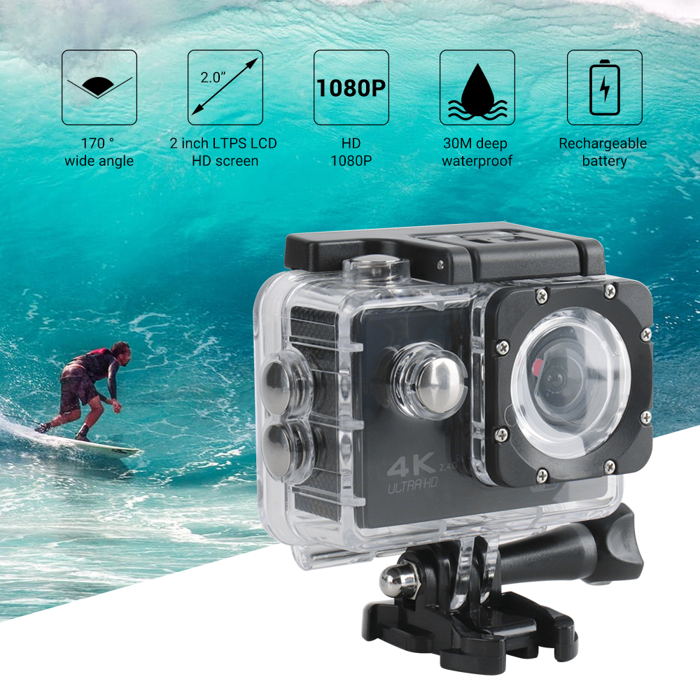 【Ready Stock】H9 4K WiFi GO Pro Sports Action Camera Ultra HD Waterproof DV Camcorder 170 Degree Wide Angle