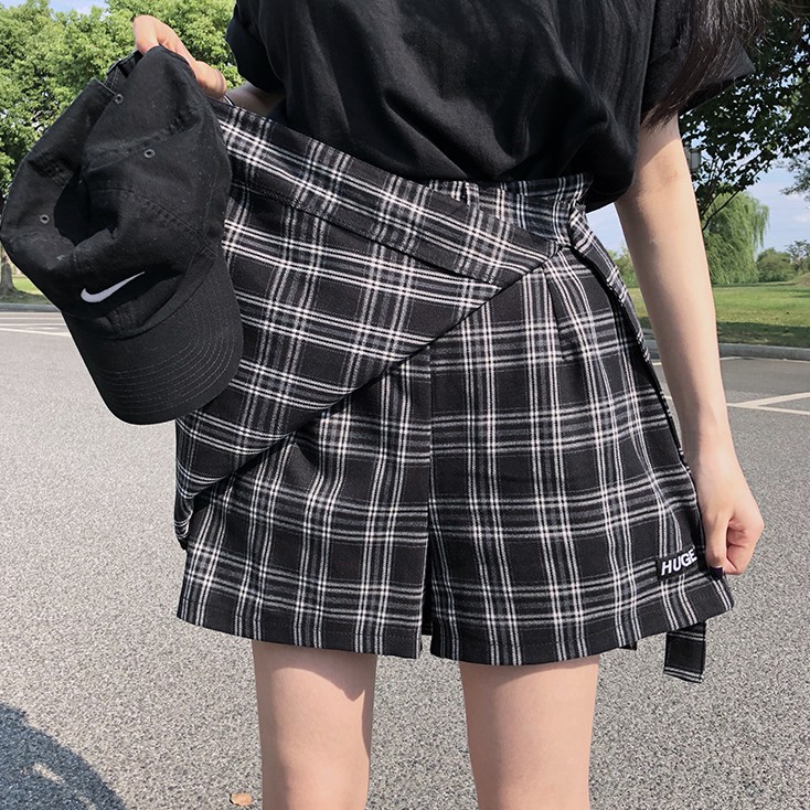 Chân Váy Sọc Ca Rô Lưng Cao Thời Trang Hàn Quốc Cá Tính | BigBuy360 - bigbuy360.vn