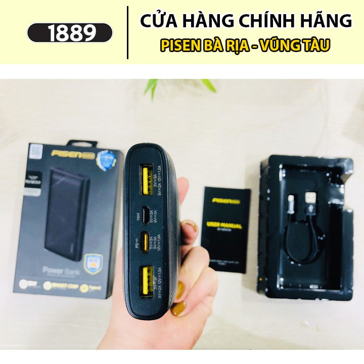 Sạc Dự Phòng Pisen Quick QP 20000mAh (QC/PD 18W ) - [BẢO HÀNH 18 THÁNG - 1 ĐỔI 1] - TP-D06CJ