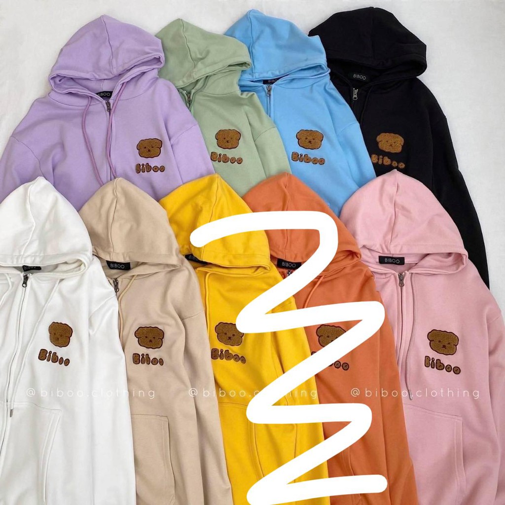 [SIEU SALE] Áo Khoác Nỉ Gấu Bibo, Hoodie dây kéo in hình Gấu nâu dễ thương