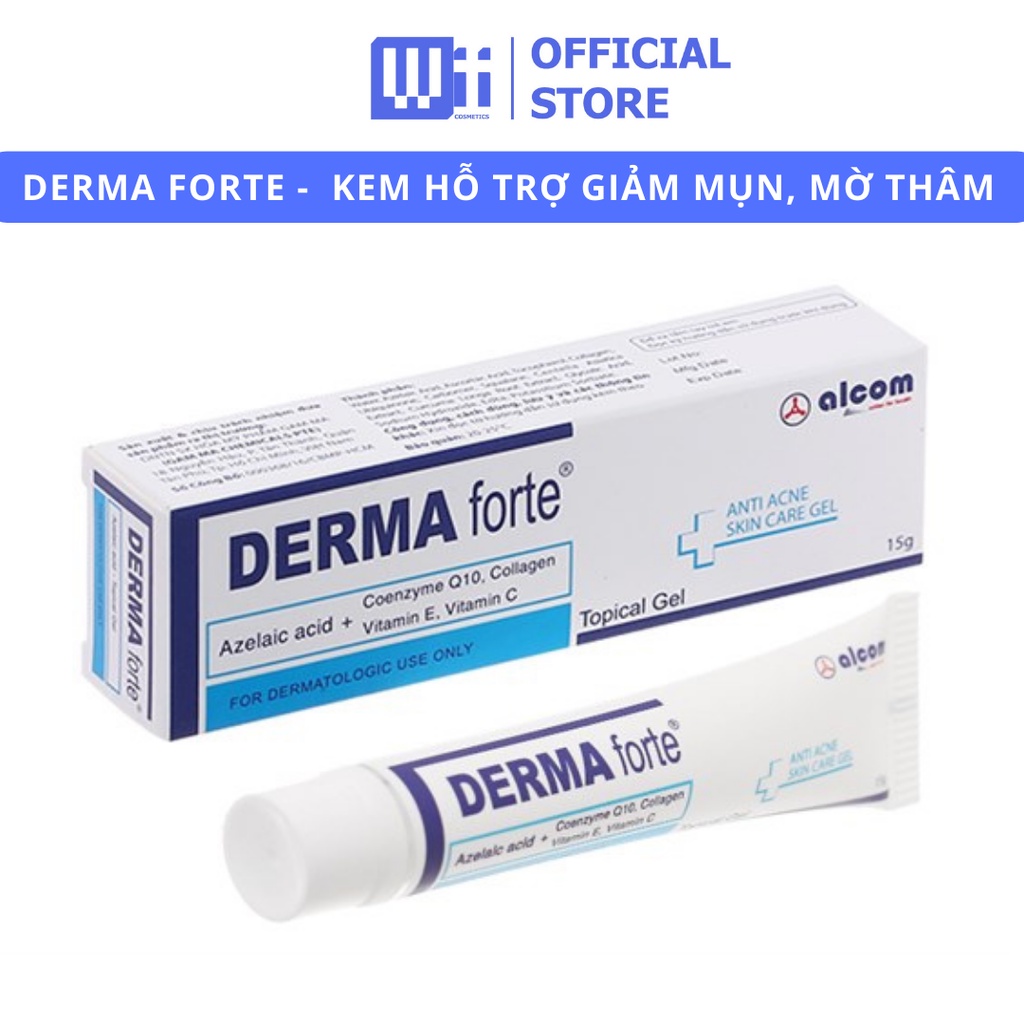 Derma Forte - Kem hỗ trợ giảm mụn, giảm thâm, mờ sẹo, dưỡng trắng da Derma Forte 15G