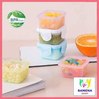 Hộp trữ đông đựng đồ ăn dặm thức ăn cho bé có nắp mini bảo quản an toàn tiện dụng Bamena AD34