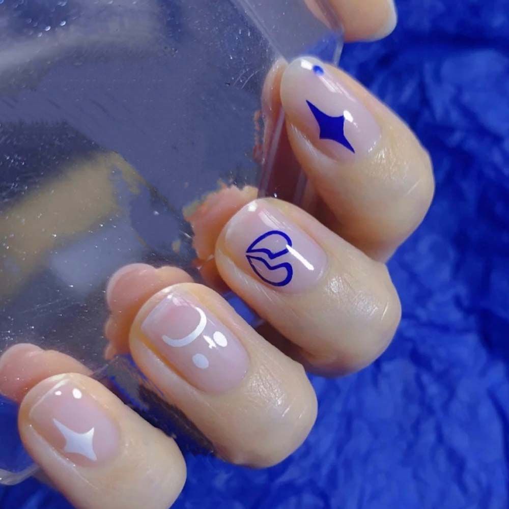 [Hàng mới về] Hình dán họa tiết ngôi sao/ mặt cười/ trái tim siêu mỏng làm đẹp cho móng tay thủ công DIY