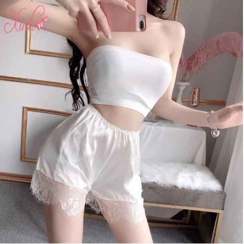 Quần Đùi Nữ Satin Phối Ren Có Thể Mặc Đi Chơi, Đi Ngủ Rất Tiện Lợi | BigBuy360 - bigbuy360.vn