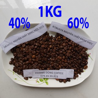 1KG CÀ PHÊ SỈ 40% MỘC ARABICA - 60% MỘC ROBUSTA - CAFE NGUYÊN CHẤT RANG MỘC - HOÀNG DŨNG COFFEE