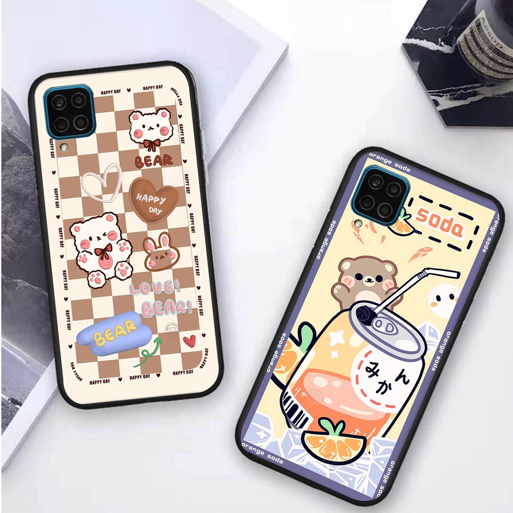 Ốp lưng Samsung A12 / M12/M32 / A22 4G in hình 3D GẤU cute be@r, soda, happy day cực hot ,thời thượng
