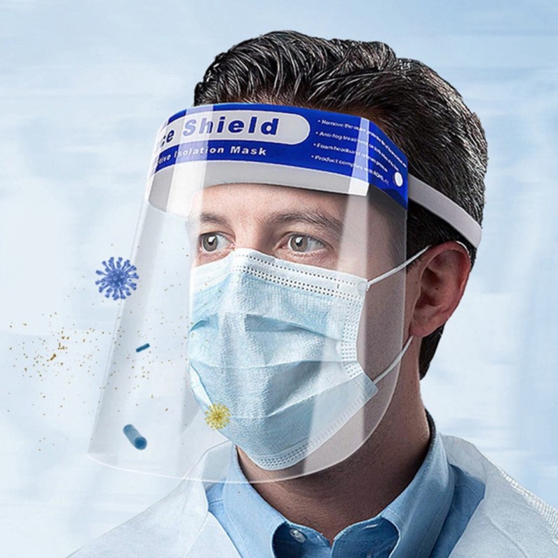 Mặt nạ Face Shield chống giọt bắn -Tấm mica mặt nạ bảo hộ trong suốt chống bụi, chống giọt bắn full mặt bảo vệ mắt
