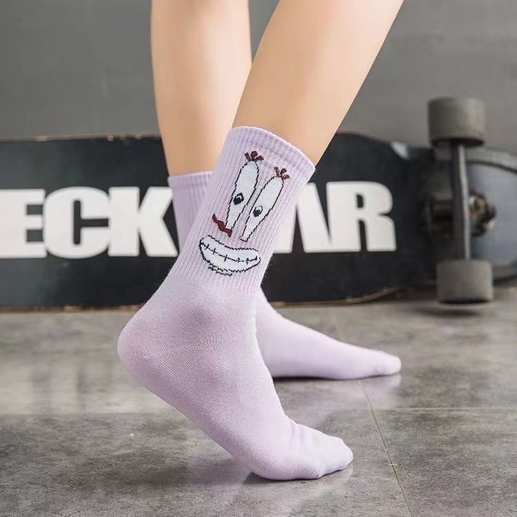 Vớ cotton in hình hoạt hình SpongeBob phong cách Harukuju thời trang